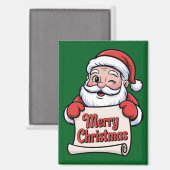 Kerstman met knipoog 🎅 "Prettig Kerstfeest" Magneet (Voorkant / Achterkant)