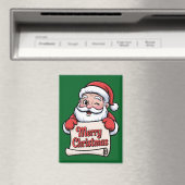 Kerstman met knipoog 🎅 "Prettig Kerstfeest" Magneet (Insitu (Vaatwasser))
