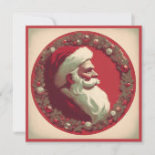  kerstman met krans feestdagenkaart (Voorkant)