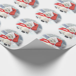 Kerstman met laarzen aan cadeaupapier