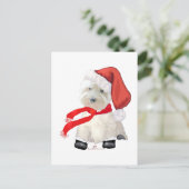 Kerstman met laarzen aan feestdagenkaart (Staand voorkant)