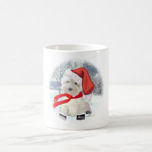 Kerstman met laarzen aan koffiemok
