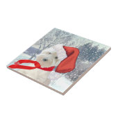 Kerstman met laarzen aan tegeltje (Zijkant)