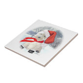 Kerstman met laarzen aan tegeltje (Zijkant)