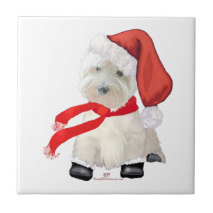 Kerstman met laarzen aan tegeltje