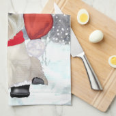 Kerstman met laarzen theedoek (Quarter Fold)