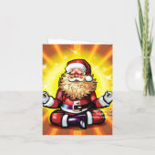 kerstman met lange afstand - wenskaart feestdagen kaart (Achterkant)