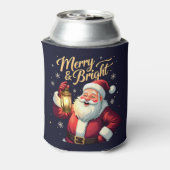 Kerstman met lantaarn Illustratie Blikjeskoeler (Blikje Achterkant)