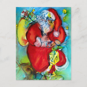 KERSTMAN MET LANTAARN IN DE KERSTNACHT FEESTDAGENKAART