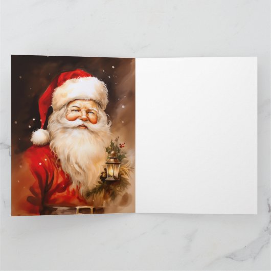 Kerstman met lantaarn kaart (Binnen)