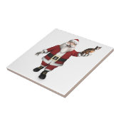 Kerstman Met Lapjeskat Tegeltje (Zijkant)