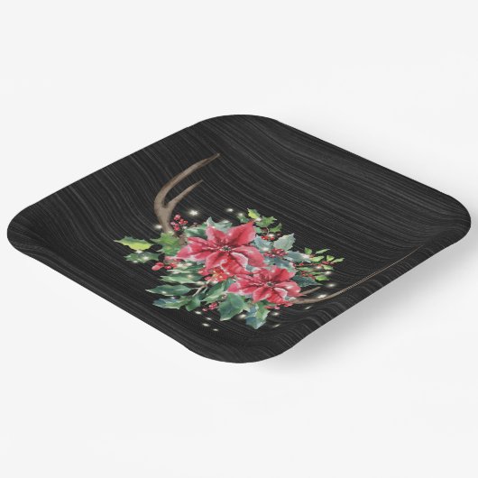 Kerstman met licht papieren bordje (Gebogen)