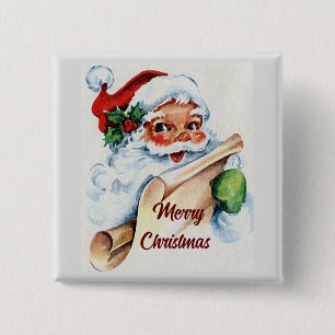 Kerstman met lijst Button