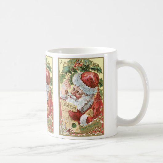 kerstman met lijst koffiemok (Rechts)