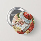 kerstman met lijst ronde button 5,7 cm (Voorkant /achterkant)