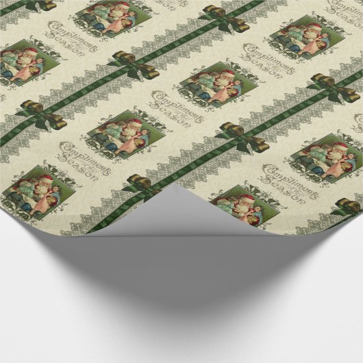  kerstman met linten en kant cadeaupapier (Hoek)