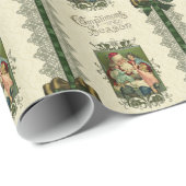  kerstman met linten en kant cadeaupapier (Rol Hoek)