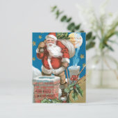  Kerstman met maan Feestdagenkaart (Staand voorkant)