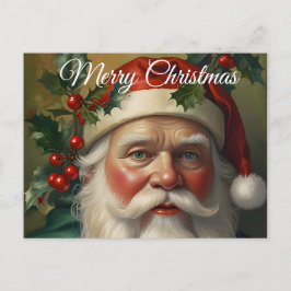 Kerstman met maretak feestdagenkaart