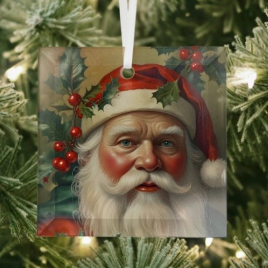 Kerstman met maretak glas ornament