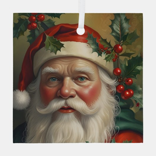 Kerstman met maretak glas ornament (Achterkant)