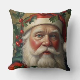 Kerstman met maretak kussen