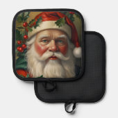 Kerstman met maretak pannenlap (Voorkant / Achterkant)