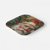 Kerstman met maretak papieren bordje (Gebogen)