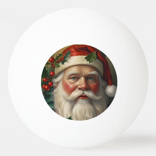 Kerstman met maretak pingpongbal (Voorkant)