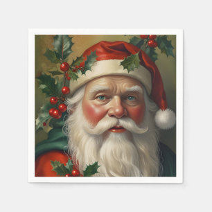 Kerstman met maretak servet