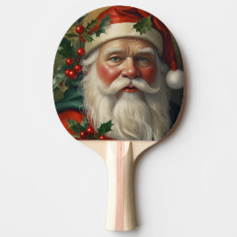 Kerstman met maretak tafeltennisbatje