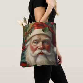 Kerstman met maretak tote bag