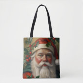 Kerstman met maretak tote bag (Voorkant)