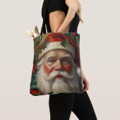 Kerstman met maretak tote bag (Dichtbij)