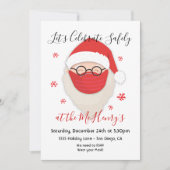 Kerstman met masker Sociale Vervormende Kerst Kaart (Voorkant)