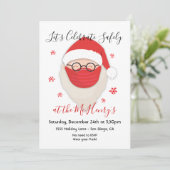 Kerstman met masker Sociale Vervormende Kerst Kaart (Staand voorkant)