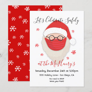 Kerstman met masker Sociale Vervormende Kerst Kaart