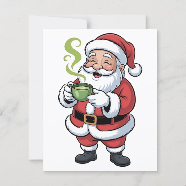 Kerstman met Matcha-drank Kerstmis (Voorkant)