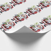 Kerstman met Matcha-drank Kerstmis Cadeaupapier (Hoek)