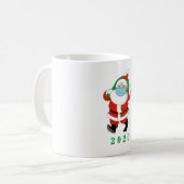  kerstman met medisch masker koffiemok (Voorkant links)