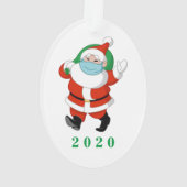 kerstman met medisch masker ornament (achterkant)