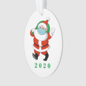 kerstman met medisch masker ornament (voorkant)