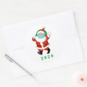 kerstman met medisch masker ronde sticker (Envelop)