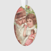 kerstman met meisjesversiering ornament (voorkant)