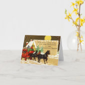 Kerstman met mensen die in een paardenkoets rijden kaart (Gele Bloem)