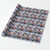 Kerstman met motor inpakpapier (Uitgerold)