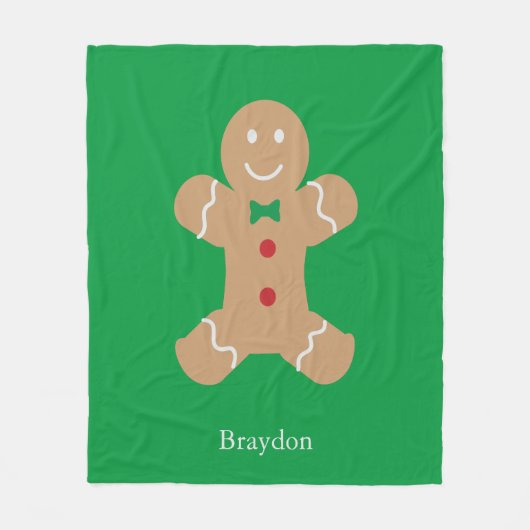 Kerstman met naam fleece deken (Voorkant)