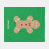 Kerstman met naam fleece deken (Voorkant (Horizontaal))