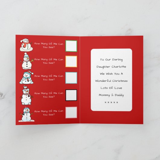 Kerstman met naam | Meisjes rode activiteit Feestdagen Kaart (Binnen)