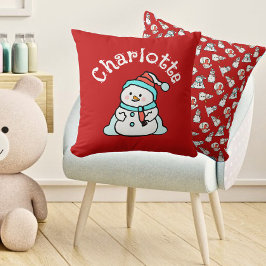 Kerstman met naam | Red Kussen